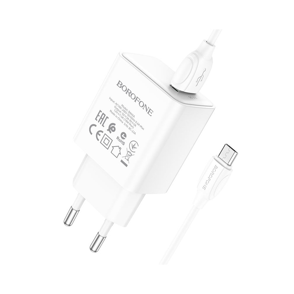 Լիցքավորիչ + Լար Micro-USB BOROFONE BA66A (QC3.0), изображение 3