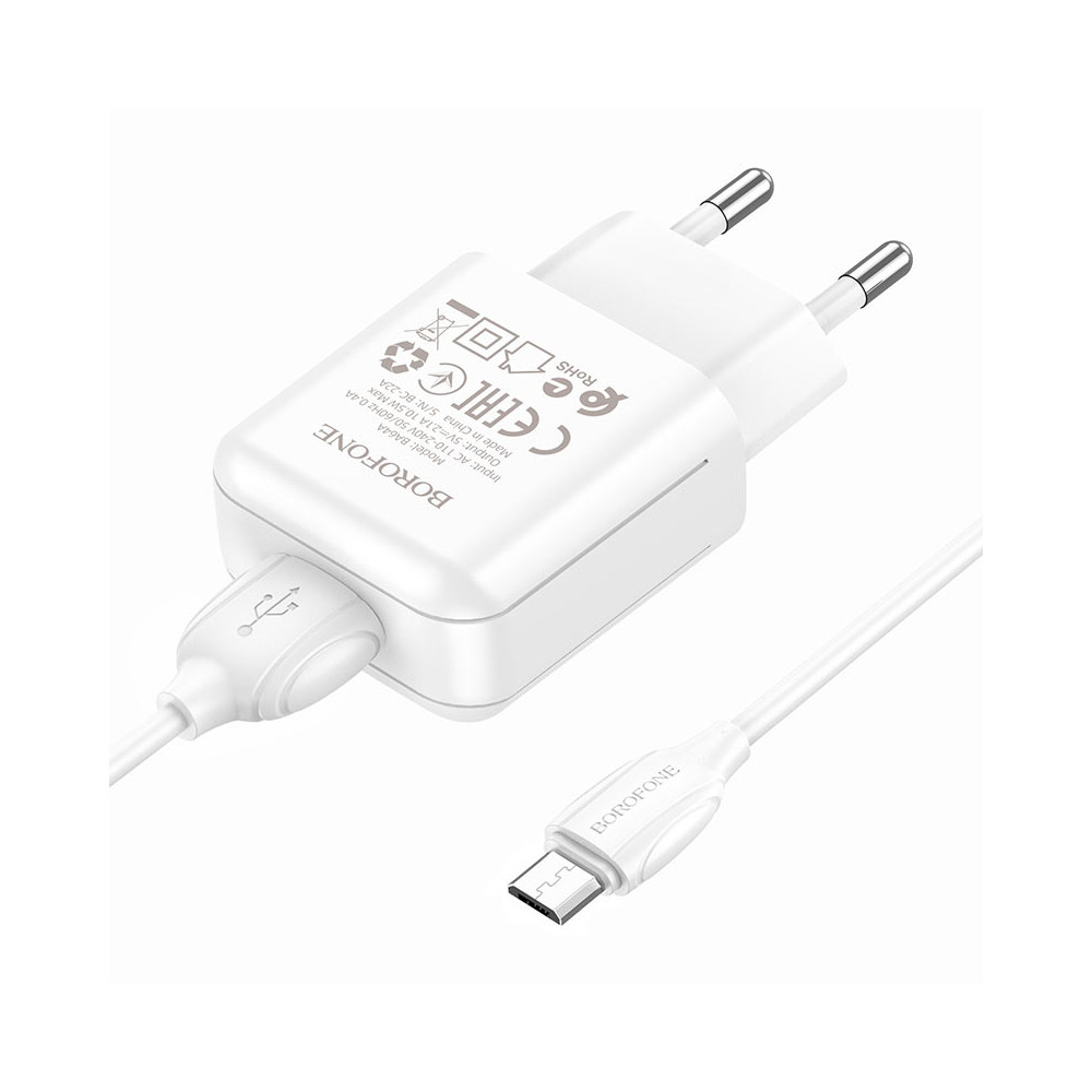 Լիցքավորիչ + Լար Micro-USB BOROFONE BA64A, изображение 3