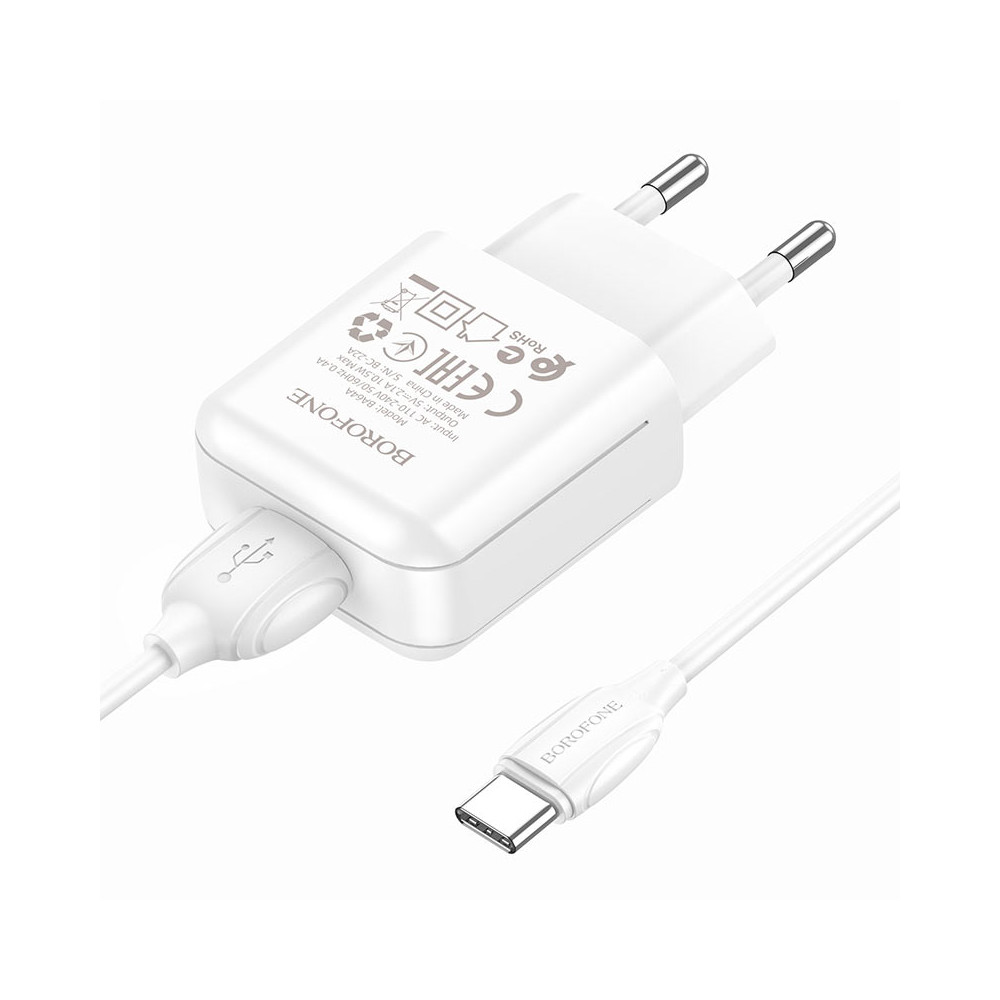 Լիցքավորիչ + Լար Type-C BOROFONE BA64A, изображение 2