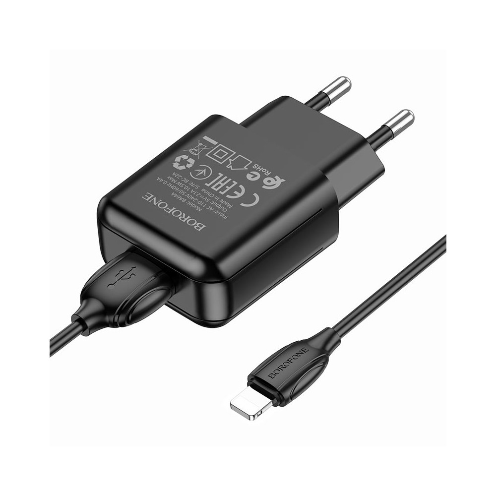 Լիցքավորիչ + Լար Lightning BOROFONE BA64A, изображение 2