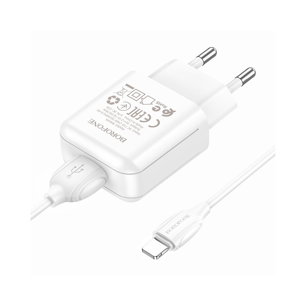 Լիցքավորիչ + Լար Lightning BOROFONE BA64A, изображение 3