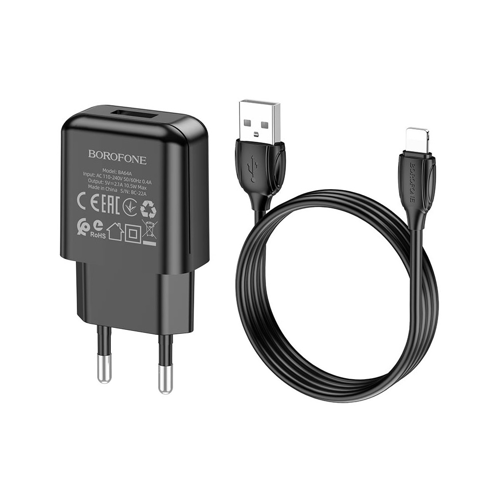 Լիցքավորիչ + Լար Lightning BOROFONE BA64A, изображение 4