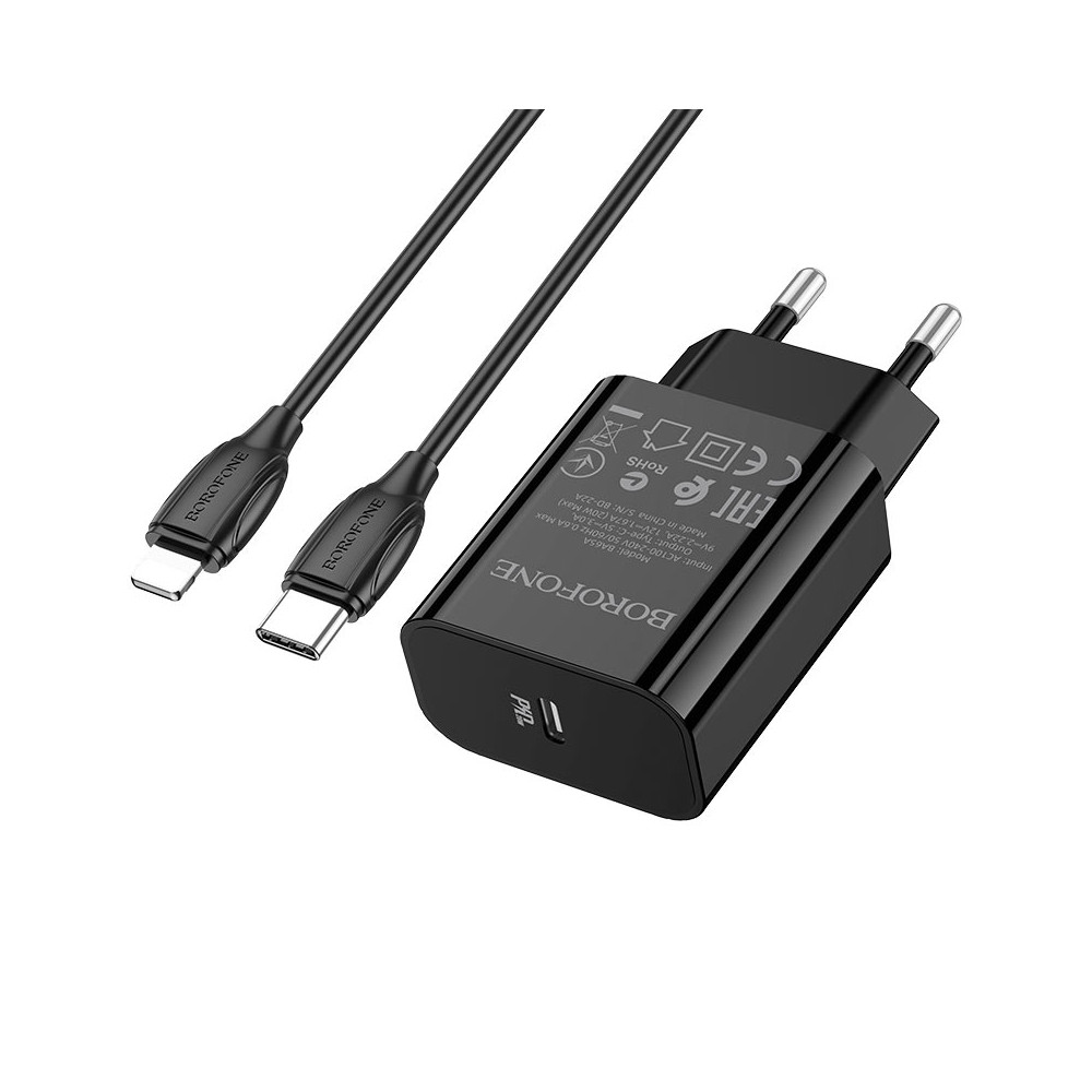 Լիցքավորիչ + Լար Type-C to Lightning BOROFONE BA65A PD3.0, изображение 3