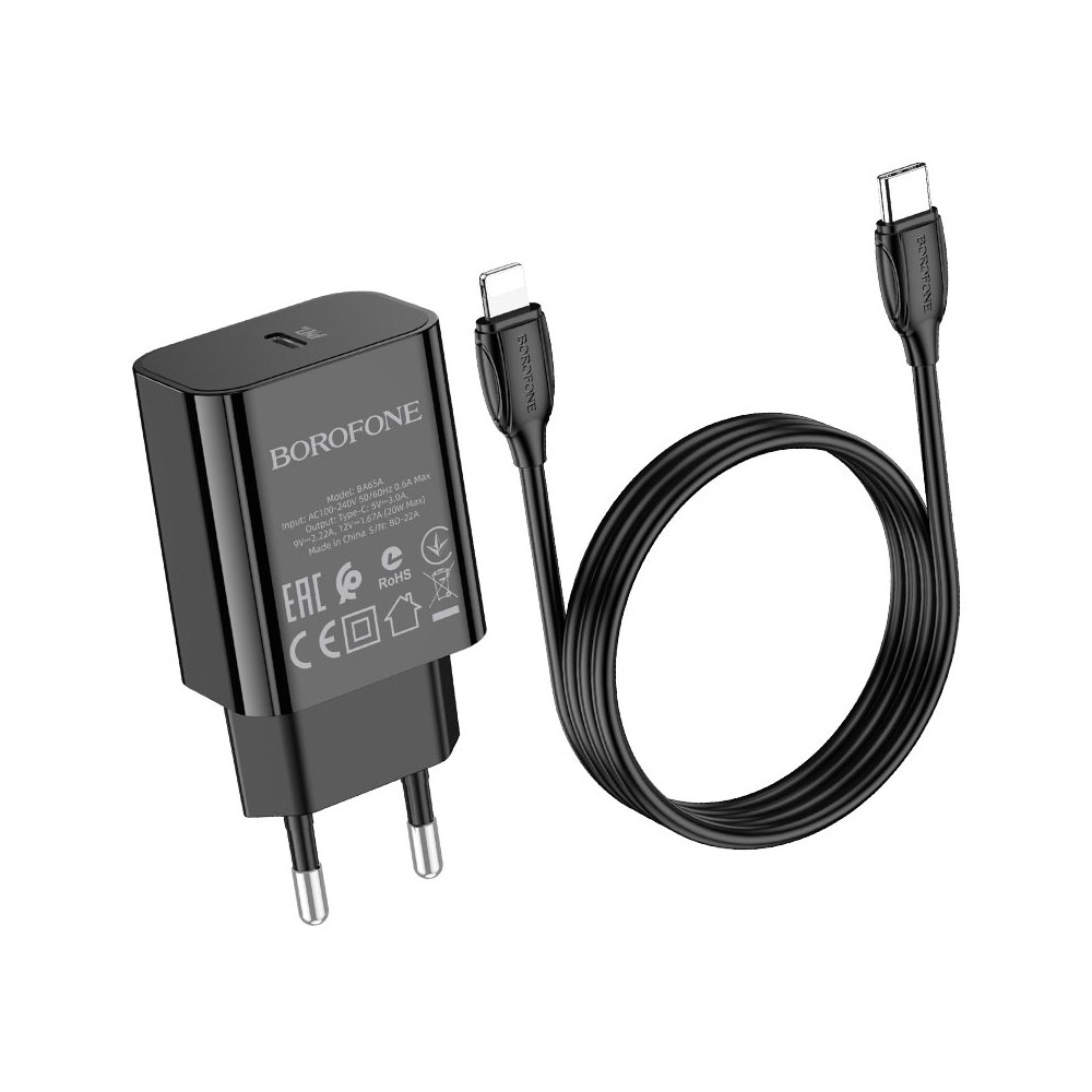 Լիցքավորիչ + Լար Type-C to Lightning BOROFONE BA65A PD3.0, изображение 4