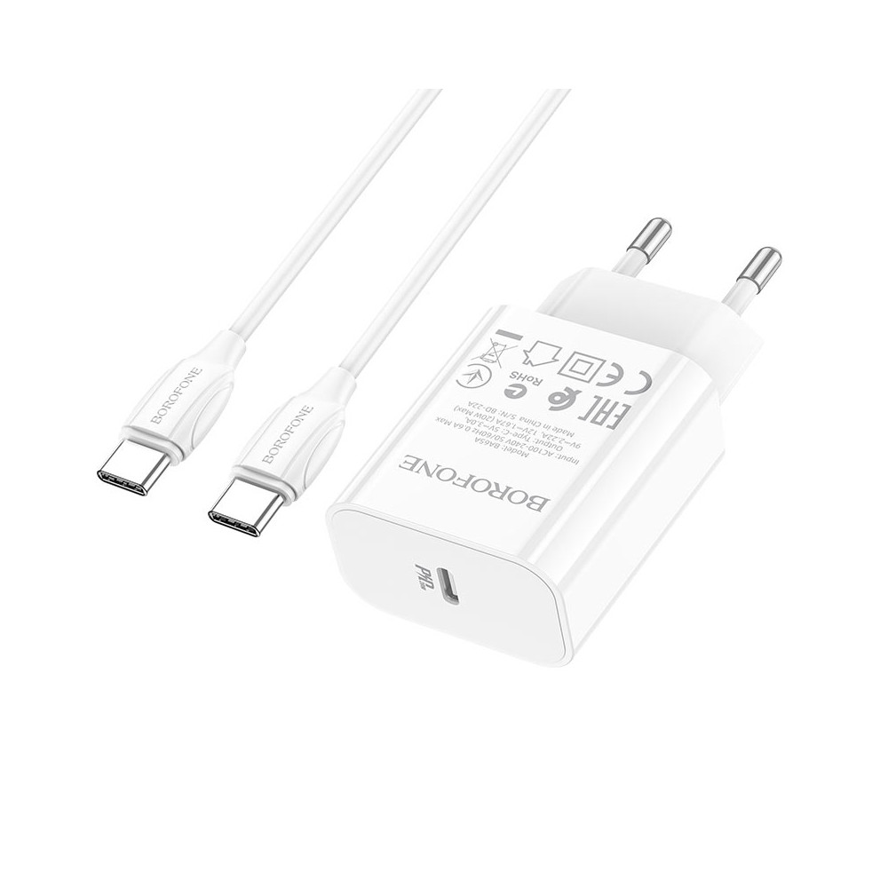 Լիցքավորիչ + Լար Type-C to Type-C BOROFONE BA61A PD3.0, изображение 3