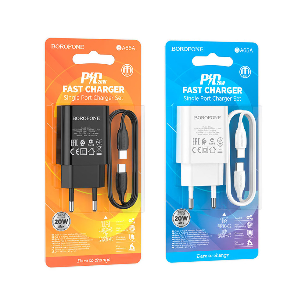 Լիցքավորիչ + Լար Type-C to Type-C BOROFONE BA61A PD3.0, изображение 5