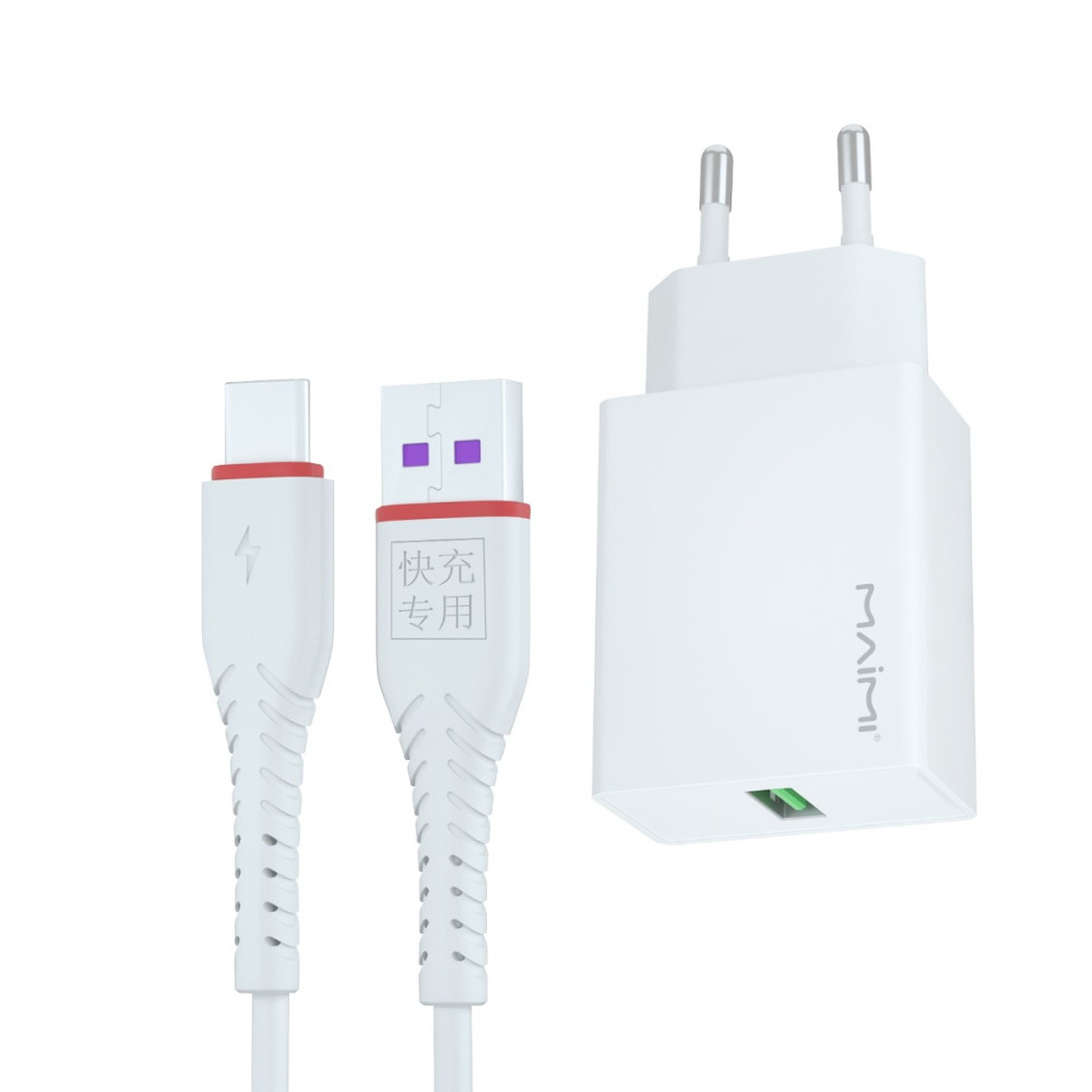 Լիցքավորիչ և Լար MaiMi T22 Micro-USB/Type-C (QC3.0), изображение 3