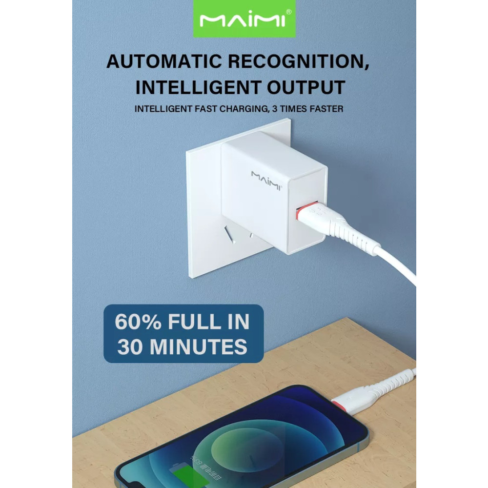 Լիցքավորիչ և Լար MaiMi T22 Micro-USB/Type-C (QC3.0), изображение 4