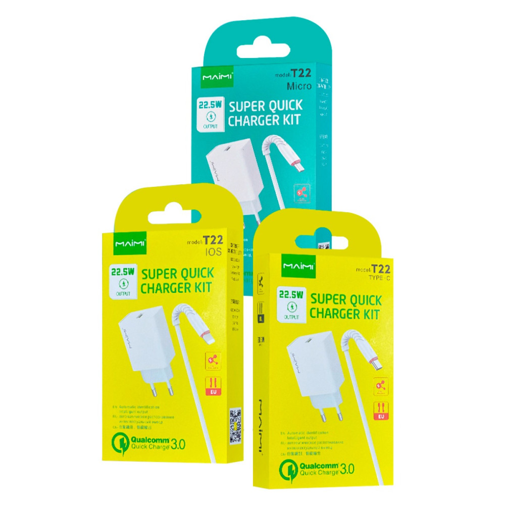 Լիցքավորիչ և Լար MaiMi T22 Micro-USB/Type-C (QC3.0), изображение 5