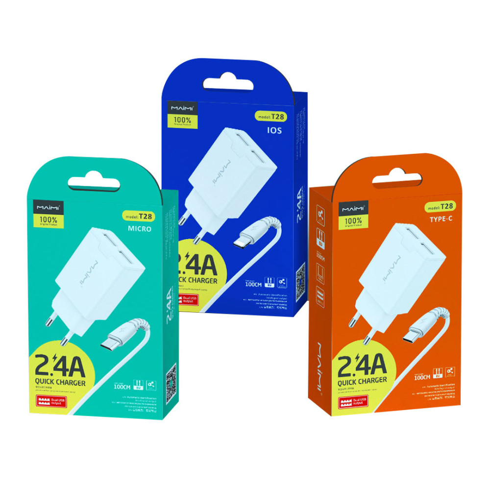 Լիցքավորիչ և Լար MaiMi T28 Lightning/Type-C/Micro-USB, изображение 6