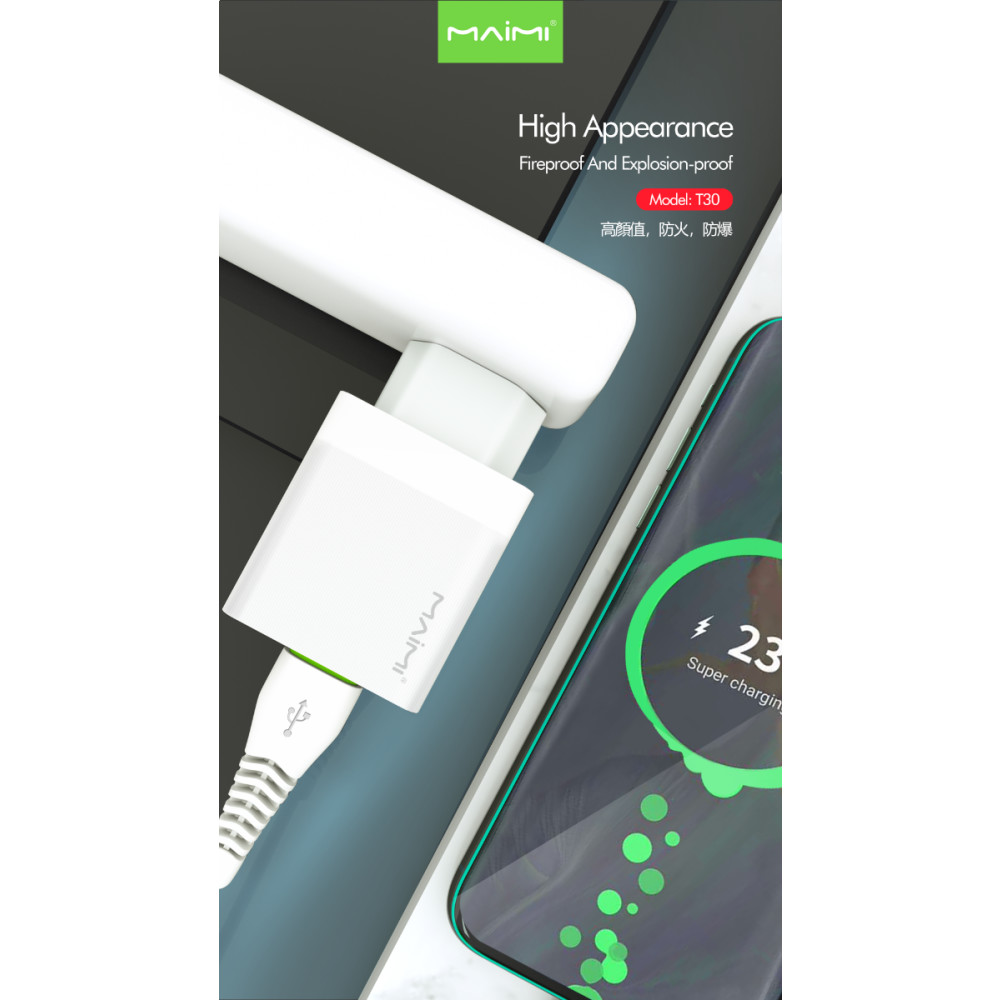 Լիցքավորիչ և Լար MaiMi T30 Micro-USB/Type-C (QC3.0), изображение 2