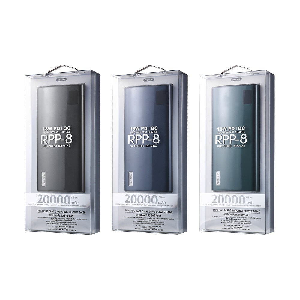 Հեռախոսի Լիցքավորիչ Power Bank REMAX RPP-8 20000mAh (QC+PD), изображение 4